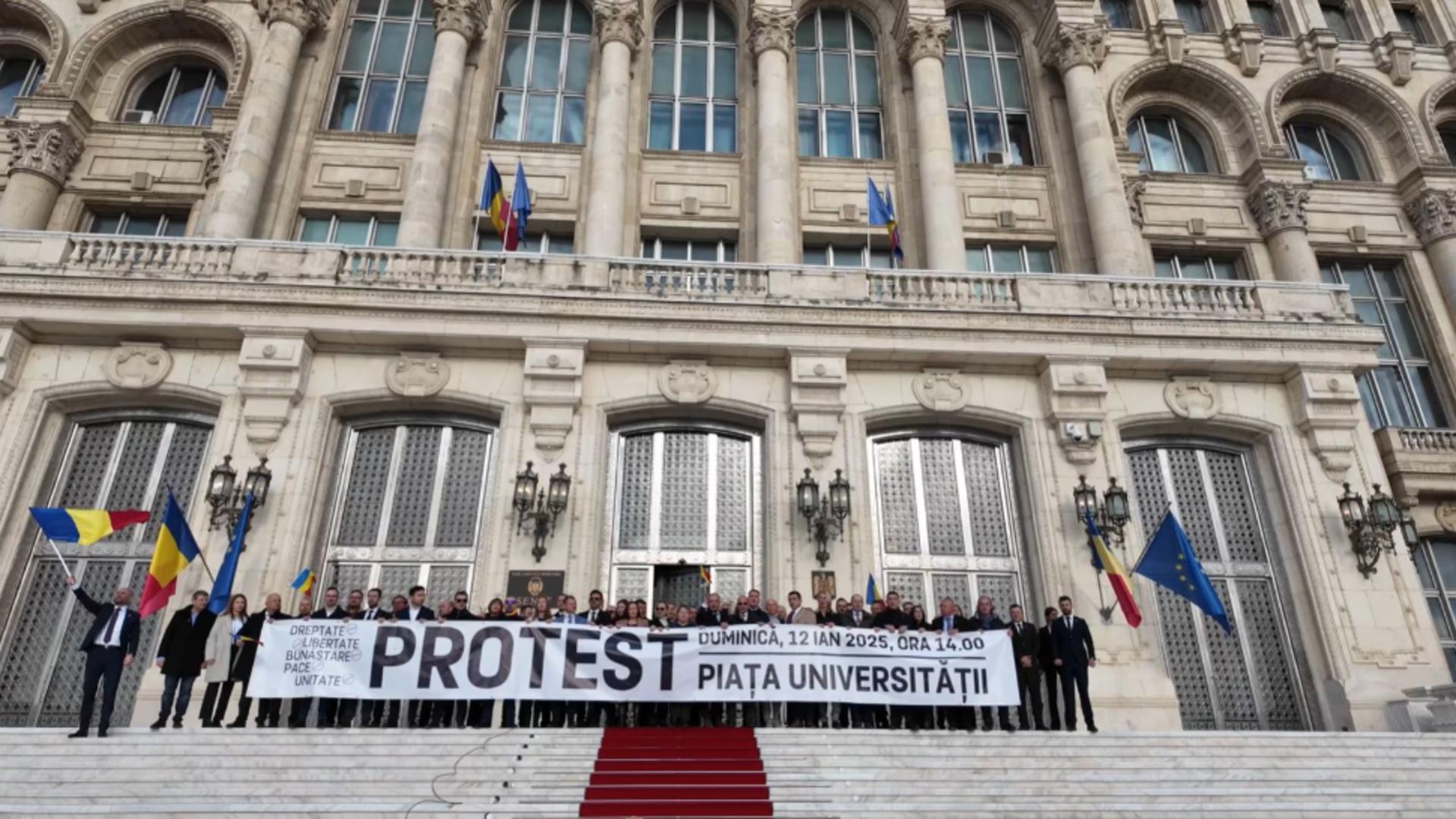 Pregatiri pentru marele protest de sustinere a presedintelui ales Calin Georgescu