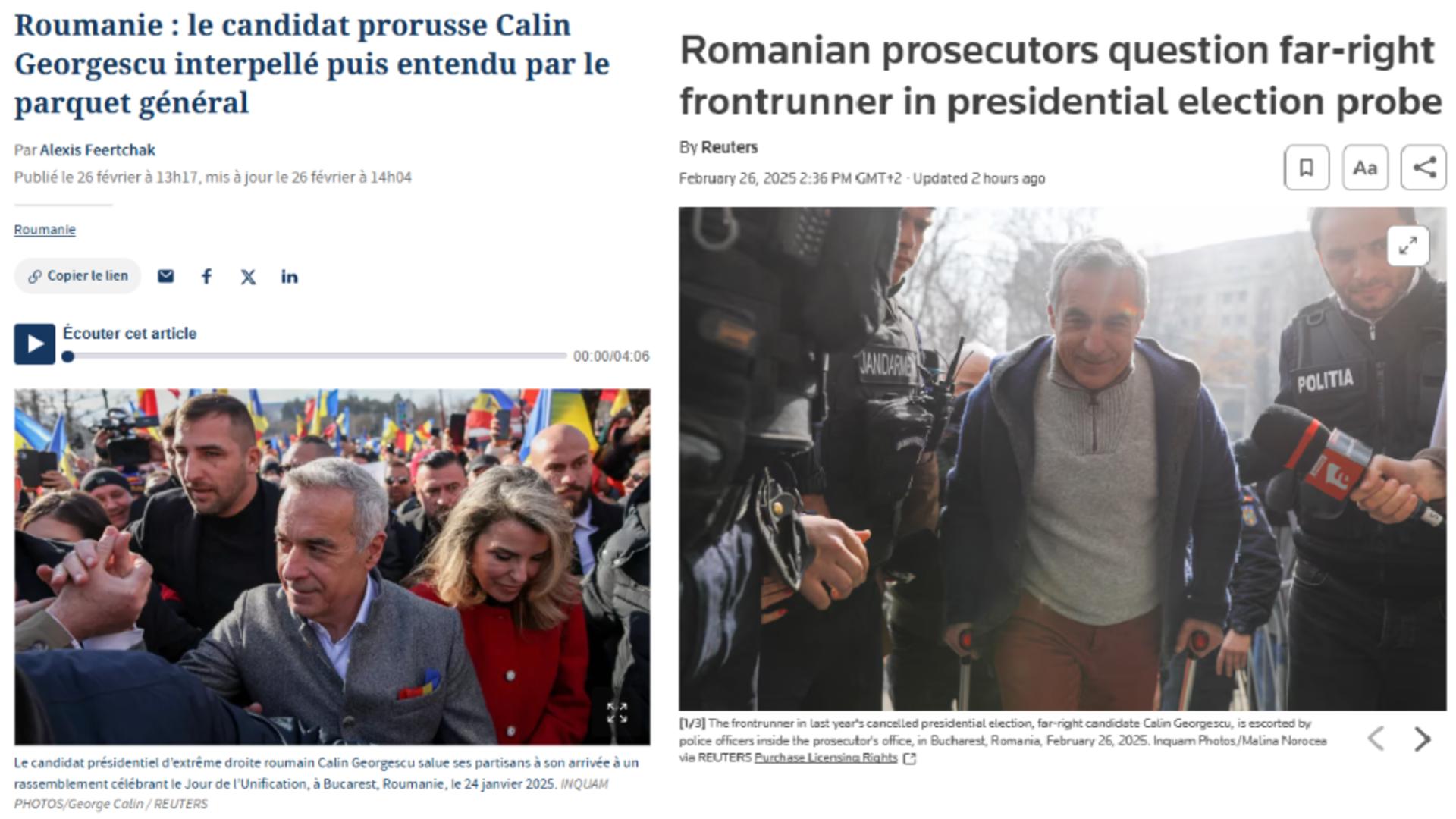 Audierea lui Calin Georgescu la Parchet pe prima pagina